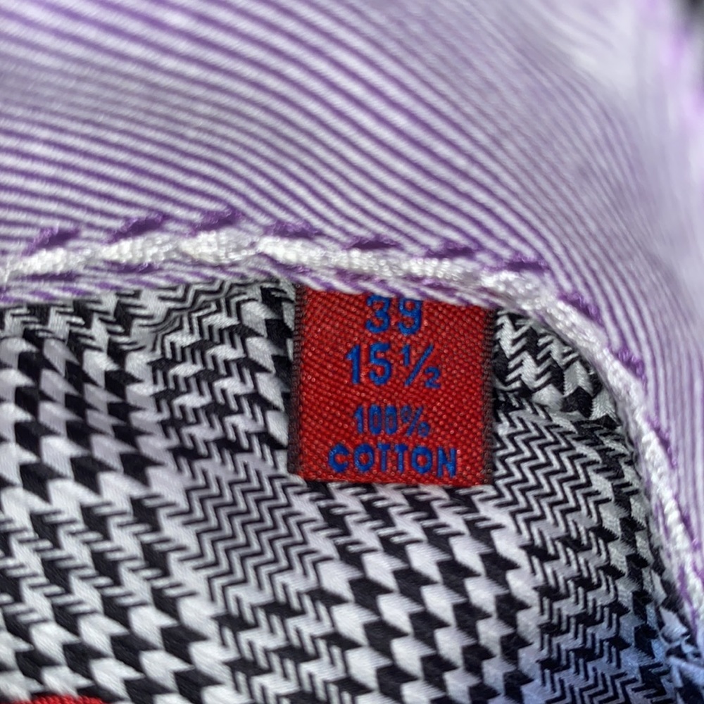 Robert Graham, 39/15.5, 100 % cotton, cufflink cuff, long sleeve, houndstooth - Picture 5 of 9